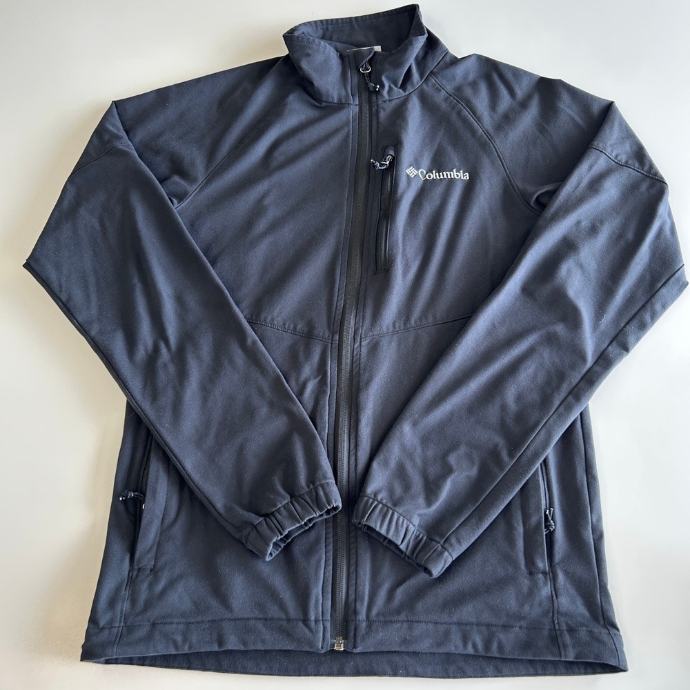 Columbia Womens Softshell Jacket Black Full Zip Mock Neck Activewear XS